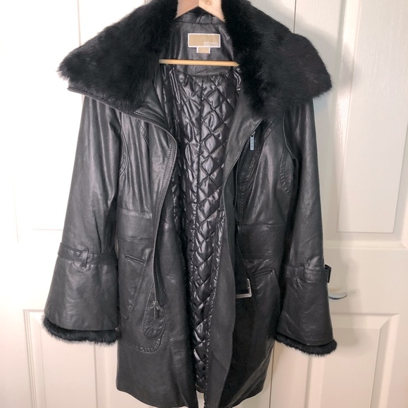 Michael Kors Leather and Rabbit Fur Jacket - Picture 10 of 16